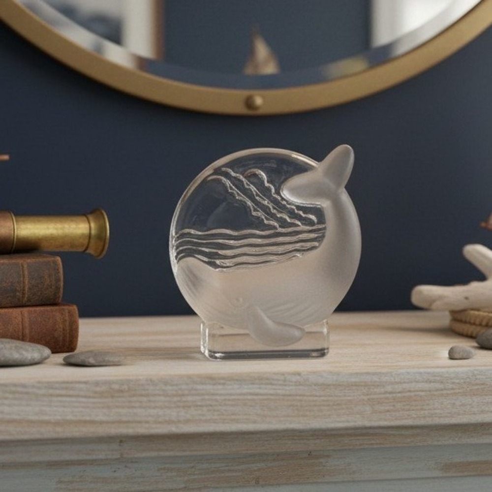 Partylite Orca Whale‎ Tea Light Candle Holder, Frosted Glass Votive, Replacement